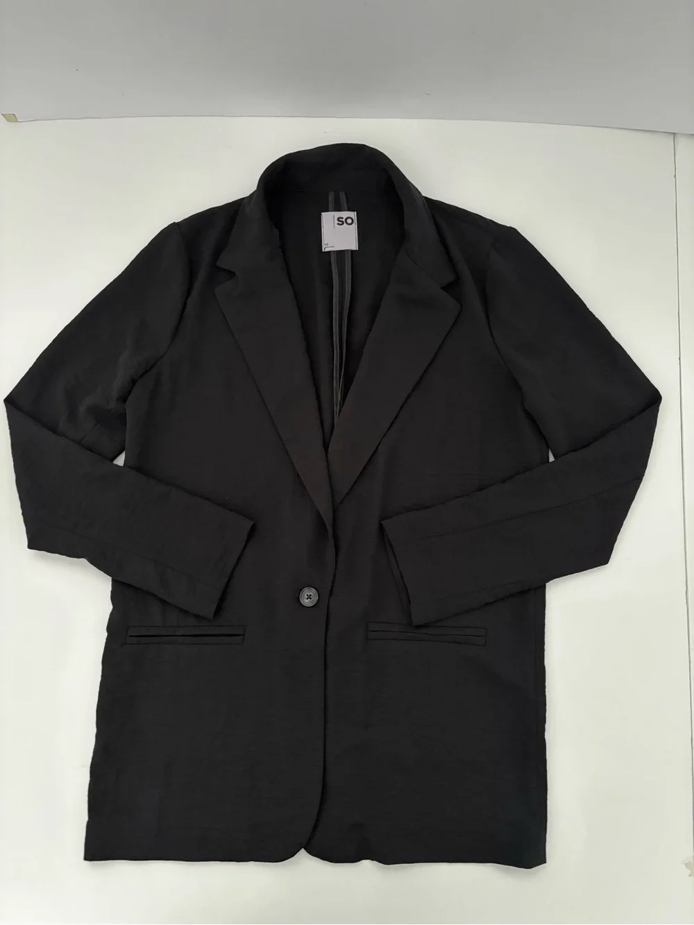 SO Black Single-Button Blazer Size XS